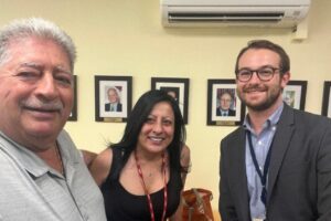 Lina Zbeideh, Protocol and Events Coordinator to the Head of Mission, Representative Office of Canada to the Palestinian Authority, Shawky Fahel and Brody Hoppenheim, Desk Officer for the West Bank/Gaza